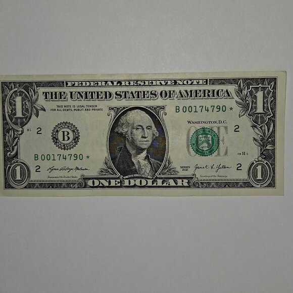 United States RARE $1 Bill Star Note Series 2021 B00174790* (B238) - Picture 2 of 4
